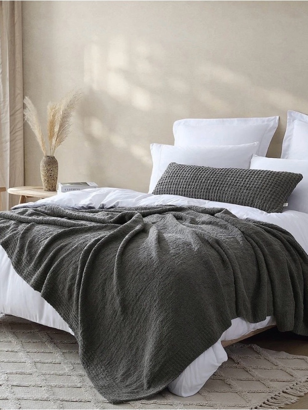 Sunday Citizen Snug Queen Bed Blanket Granite Gray New Sealed Luxury
